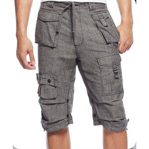 Sean John Men’s Flight Cargo Blue / Gray Wash Shorts Size 38